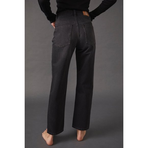 🎉LAST CHANCE🎉 FREE PEOPLE Pacifica Straight Leg Jeans / Worn Black - Picture 4 of 11